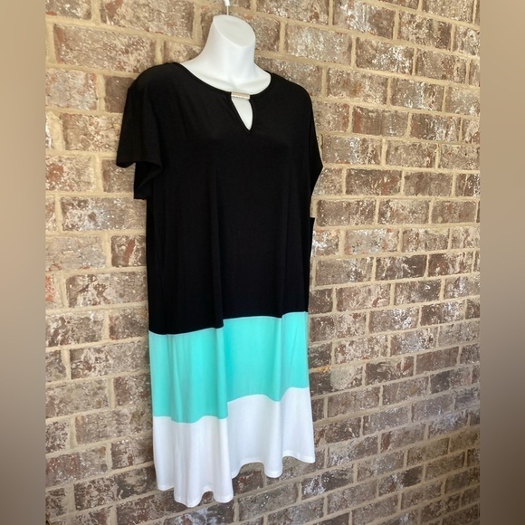 Tianna B Color Block Dress Black Mint Cream Size 18 NWT - Picture 3 of 9
